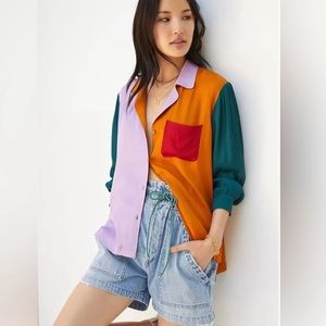 NWT Farm Rio x Anthropologie button down XS